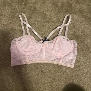 pink lace bustier top